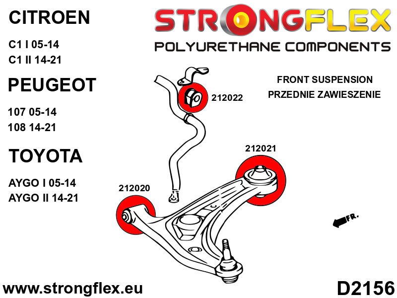 Buje de horquilla delantera delantero 31 mm SPORT Toyota MR2 W30 P1 EP91 (212020A)