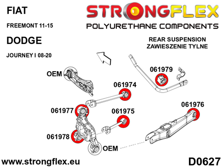 Silentblock de horquilla trasera SPORT Fiat Freemont Journey I (061976A)