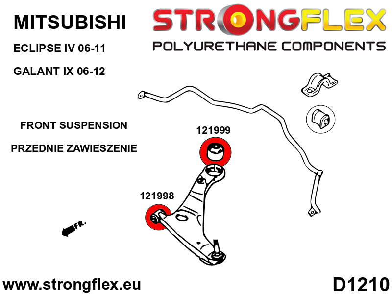 Silentblock de horquilla delantera trasera Mitsubishi Galant Eclipse (121999B)