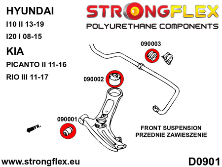 Kit de silentblocks de suspensión delantera Kia Picanto (096101B)