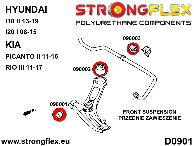 Silentblock de la barra estabilizadora delantera SPORT Kia Picanto (090003A)