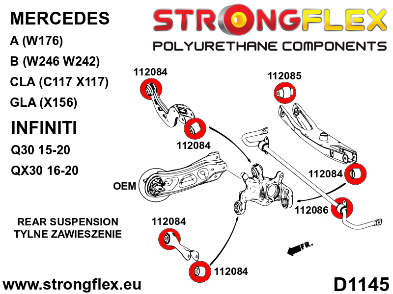 Kit completo de suspensión SPORT Mercedes Clase A W176 A45 W246 W242 C117 (116282A)