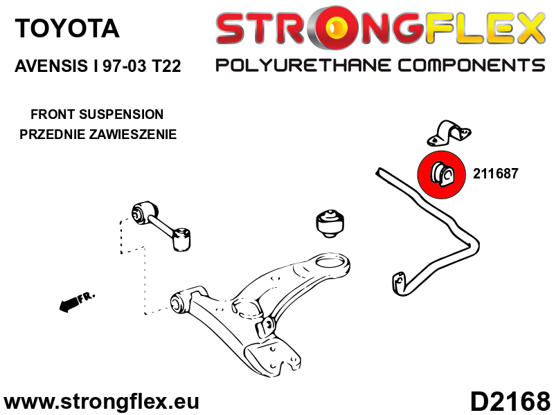 Silentblock de estabilizadora delantera / trasera SPORT Toyota MR2 W30 T22 (211687A)