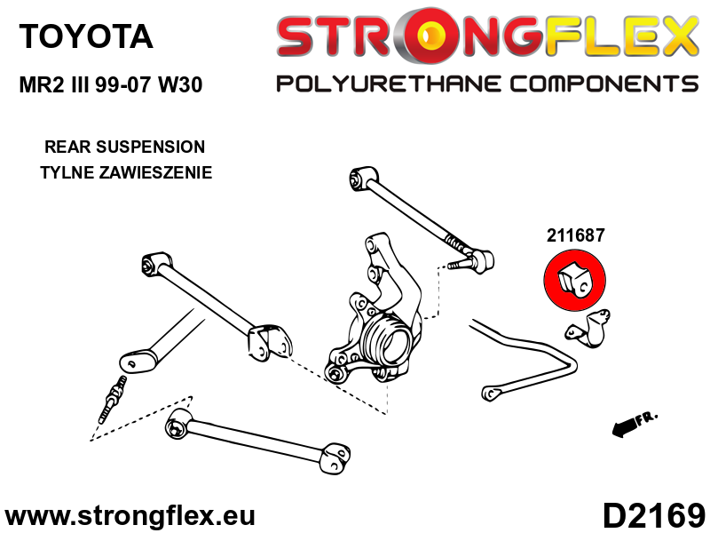 Silentblock de estabilizadora delantera / trasera SPORT Toyota MR2 W30 T22 (211687A)