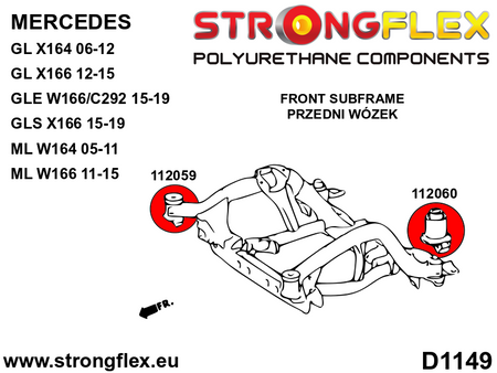 Silentblock bogie delantero delantero SPORT Mercedes GL X166 X164 W166 C292 (112059A)