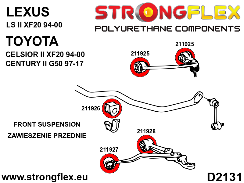 Silentblock del brazo superior delantero SPORT Lexus LS XF10 XF20 (211925A)