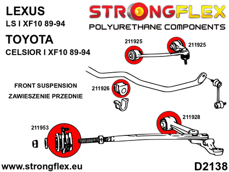 Silentblock del brazo superior delantero SPORT Lexus LS XF10 XF20 (211925A)