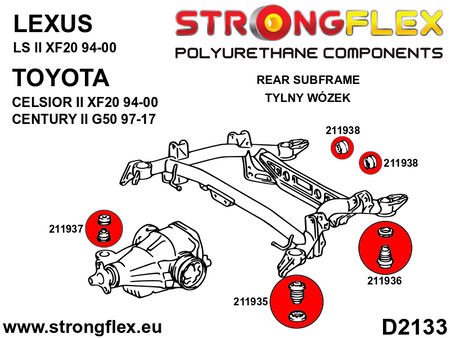 Silentblock trasero del soporte del diferencial trasero SPORT Lexus LS XF10 (211938A)