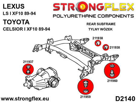 Silentblock trasero del soporte del diferencial trasero SPORT Lexus LS XF10 (211938A)