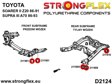 Silentblock del subchasis delantero SPORT Toyota Supra A70 Z20 Soarer (211901A)