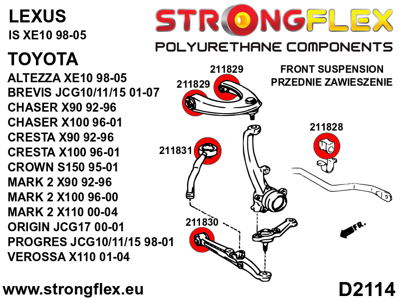 Kit completo de suspensión Toyota Altezza XE10 S170 X110 IS Verossa  X110 (216231B)