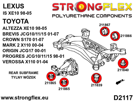 Kit del eje trasero Toyota Altezza XE10 S160 Z40 S170 X110 IS GS SC Soarer (216234B)