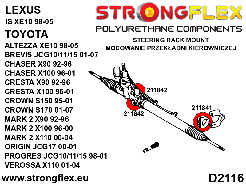 Abrazadera del mecanismo de dirección Toyota Chaser X90 X100 XE10 S150 S170 (211841B)