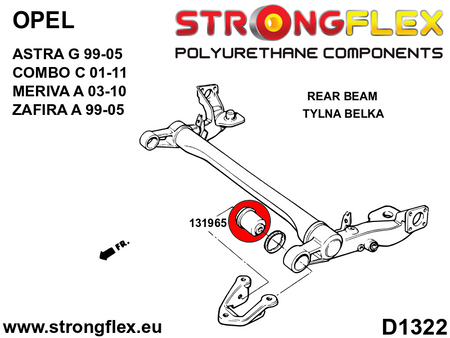 Silentblock de montaje del eje trasero Opel Astra T98 Zafira Meriva Combo (131965B)