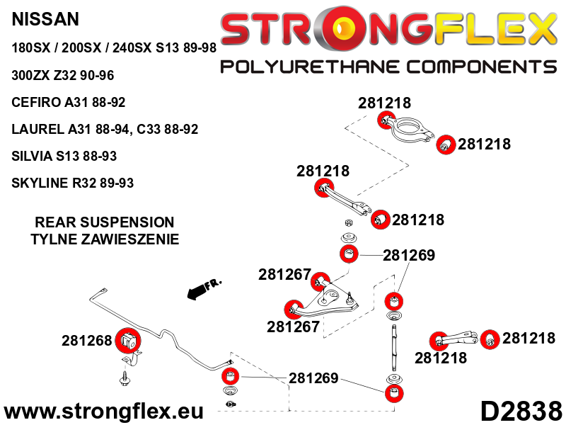 Kit completo de suspensión SPORT Nissan S-chassis (180SX S13 A31 C33 RWD (286084A)