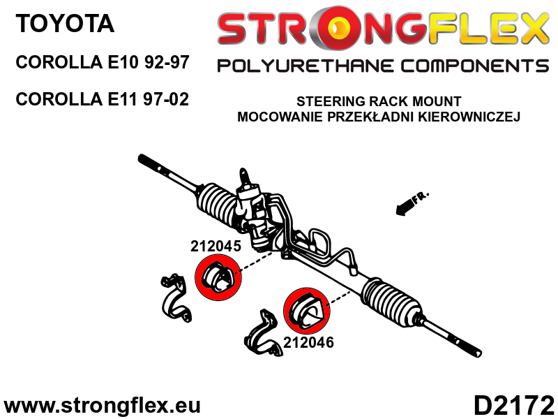 Silentblock de cremallera de dirección SPORT Toyota Corolla E100 E110 4WD (212045A)