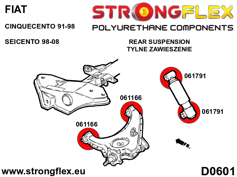Silentblock superior del soporte del amortiguador trasero SPORT Fiat (061791A)