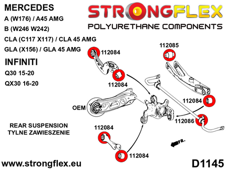 Kit completo de suspensión Mercedes Clase A W176 W246 W242 C117 X117 X156 (116291B)