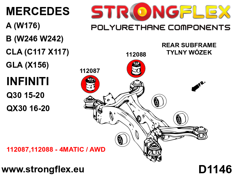 Kit completo de suspensión Mercedes Clase A W176 W246 W242 C117 X117 X156 (116291B)