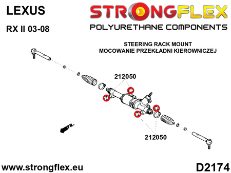 Silentblock de la cremallera de dirección Lexus RX (212050B)