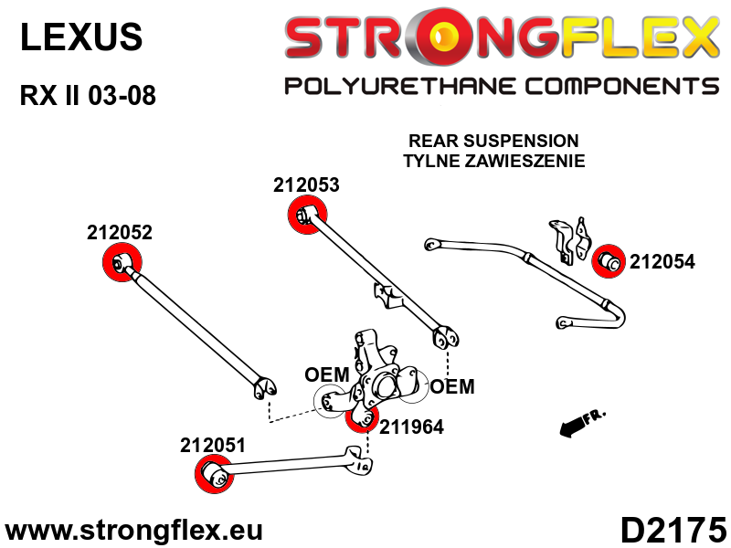 Silentblock de la barra estabilizadora trasera Lexus RX (212054B)