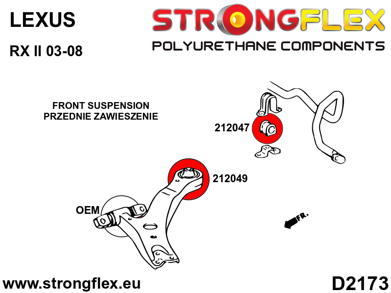 Silentblock de la barra estabilizadora delantera SPORT Lexus RX (212047A)