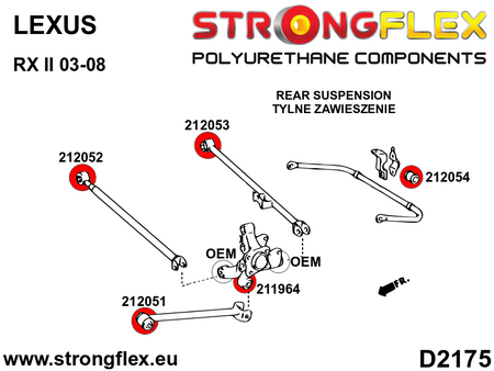 Kit completo de silentblocks de suspensión Lexus RX (216288B)