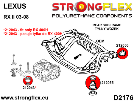 Kit completo de silentblocks de suspensión Lexus RX (216288B)