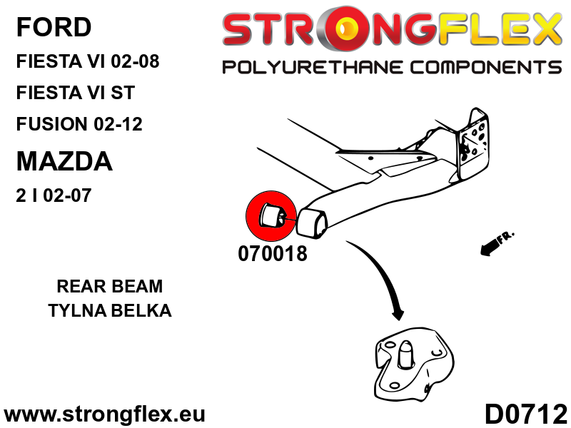 Kit de suspensión delantera y eje trasero Ford Fiesta MK6 Fusion 2 Demio (076168B)