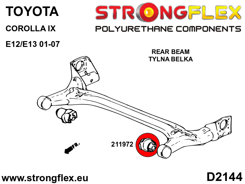 Kit completo de silentblocks de suspensión Toyota Corolla E120 E130 (216290B)