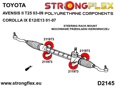 Kit completo de silentblocks de suspensión Toyota Corolla E120 E130 (216290B)