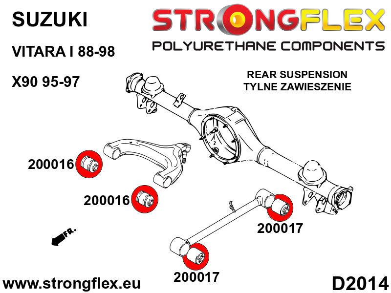 Silentblock central del brazo trasero "Sergeant" Suzuki X-90 Vitara (200016B)