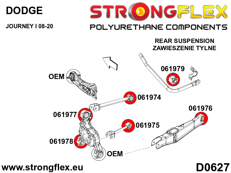 Kit de silentblock de suspensión trasera SPORT Dodge Journey I (066071A)