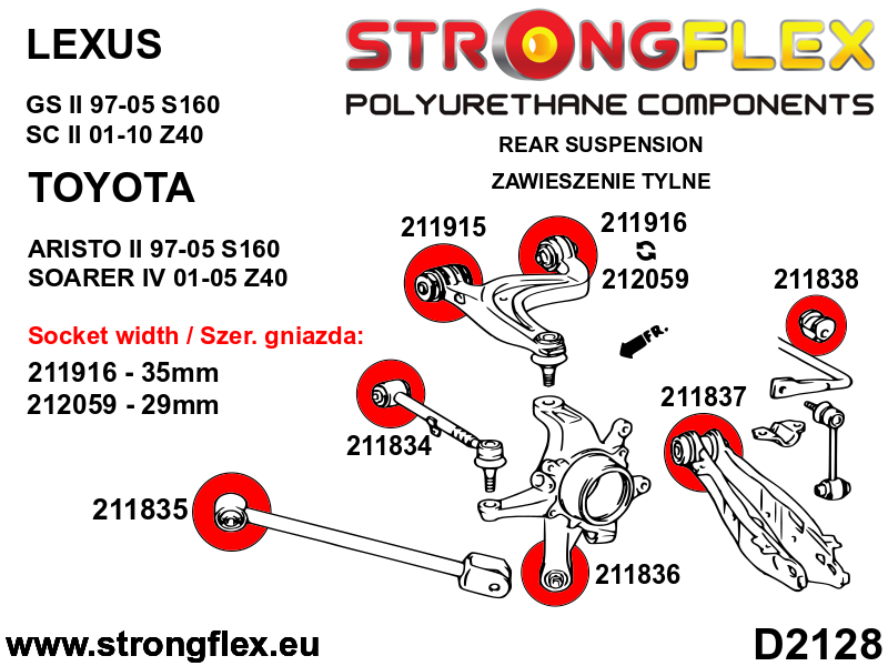 Kit completo de suspensión Lexus GS S160 Z40 SC Soarer Aristo (216246B)