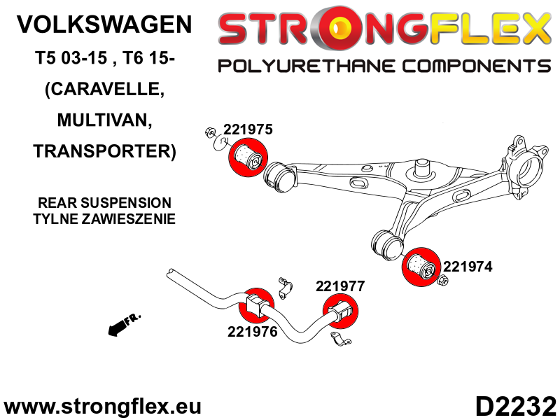 Buje estabilizador trasero interno SPORT Volkswagen (221976A)
