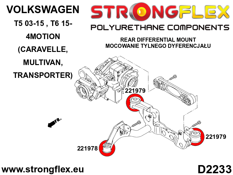 Manguito del diferencial trasero 4Motion trasero SPORT Volkswagen (221979A)