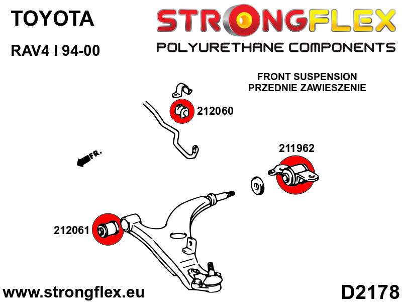 Kit de silentblocks de suspensión delantera SPORT Toyota RAV4 (216289A)