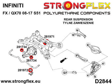 Silentblock delantero del soporte del diferencial trasero SPORT Nissan (281734A)