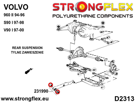 Silentblock de brazo tirado trasero SPORT Volvo Serie 700 Serie 900 S90 V90 (231990A)