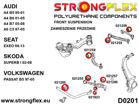 Kit de suspensión delantera y eje trasero SPORT Audi A4 B5 FWD S4 RS4 (026278A)