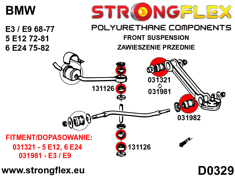 Front wishbone bush - inner SPORT - BMW > Serie 3 > I  E21|BMW > Serie 6 > I  E24 > E24 |BMW > Serie 5 > I  E12