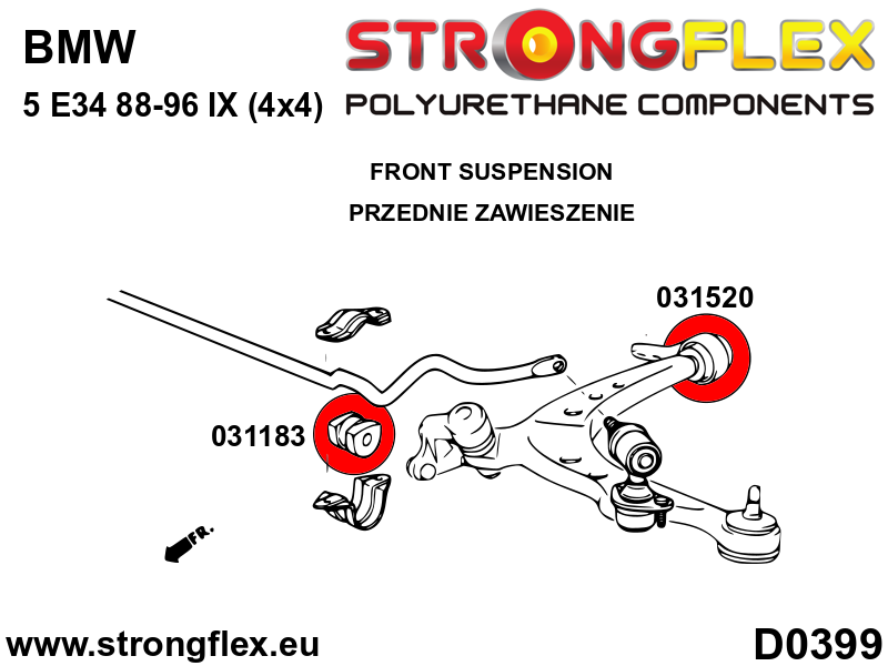 Silentblock trasero del brazo delantero xi/xd/ix (4x4) BMW Serie 3 E46 E34 (031520B)