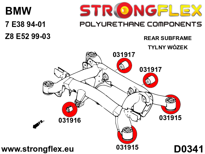 Rear subframe bush kit SPORT - BMW > Serie 7 > III  E38|BMW > Z8  E52