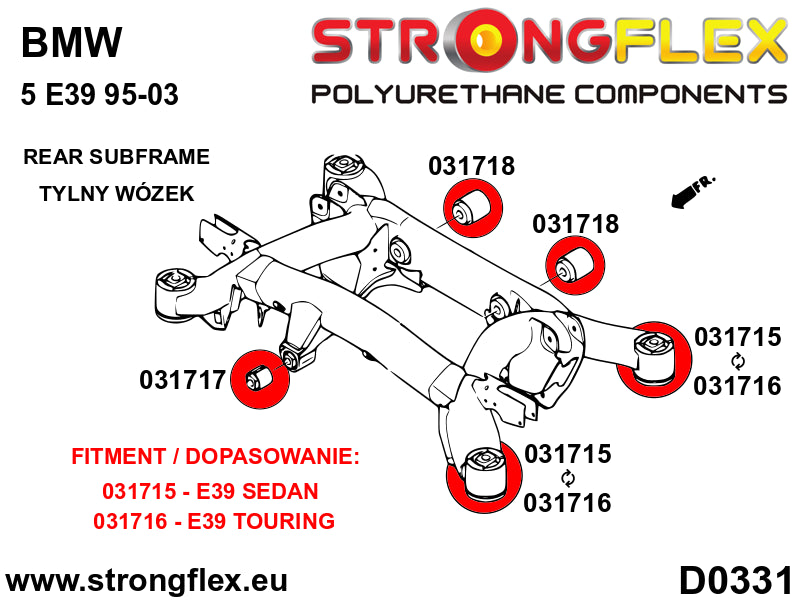 Rear beam bush kit E39 Sedan SPORT - BMW > Serie 5 > IV  E39 > E39  Sedan