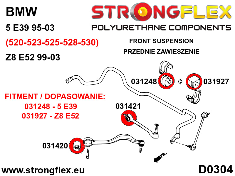 Front lower tie bar to chassis bush 58mm SPORT - BMW > Serie 5 > IV  E39 > E39  Sedan|BMW > Serie 5 > IV  E39 > E39  Touring|BMW > Z8  E52