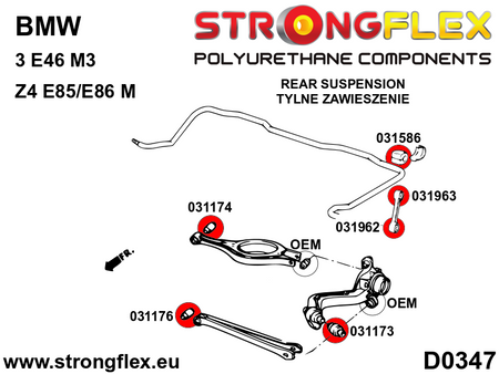 Silentblock de estabilizadora trasera SPORT BMW Serie 1 E81 E82 E87 E88 E46 (031586A)