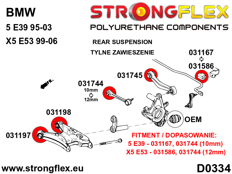 Rear suspension bush kit SPORT - BMW > X5 > I  E53