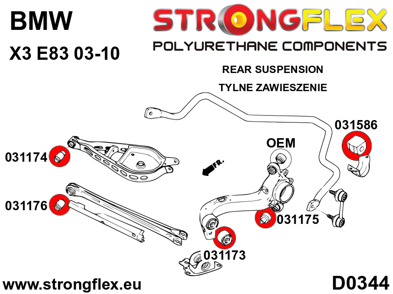 Rear suspension bush kit SPORT - BMW > X3 > I  E83