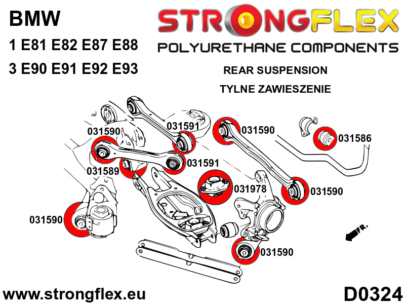 Full suspension polyurethane bush kit SPORT - BMW > Serie 3 > V  E90 / E91 / E92 / E93 > E90 / E91 / E92  xi / xd