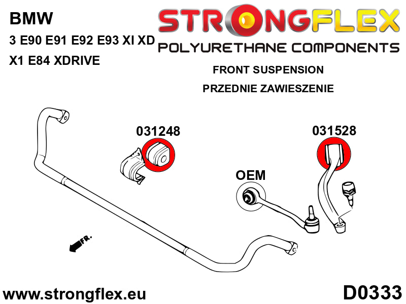 Full suspension polyurethane bush kit - BMW > Serie 3 > V  E90 / E91 / E92 / E93 > E90 / E91 / E92  xi / xd